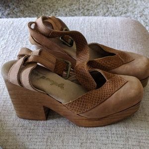 Free People clogs with ankle strap